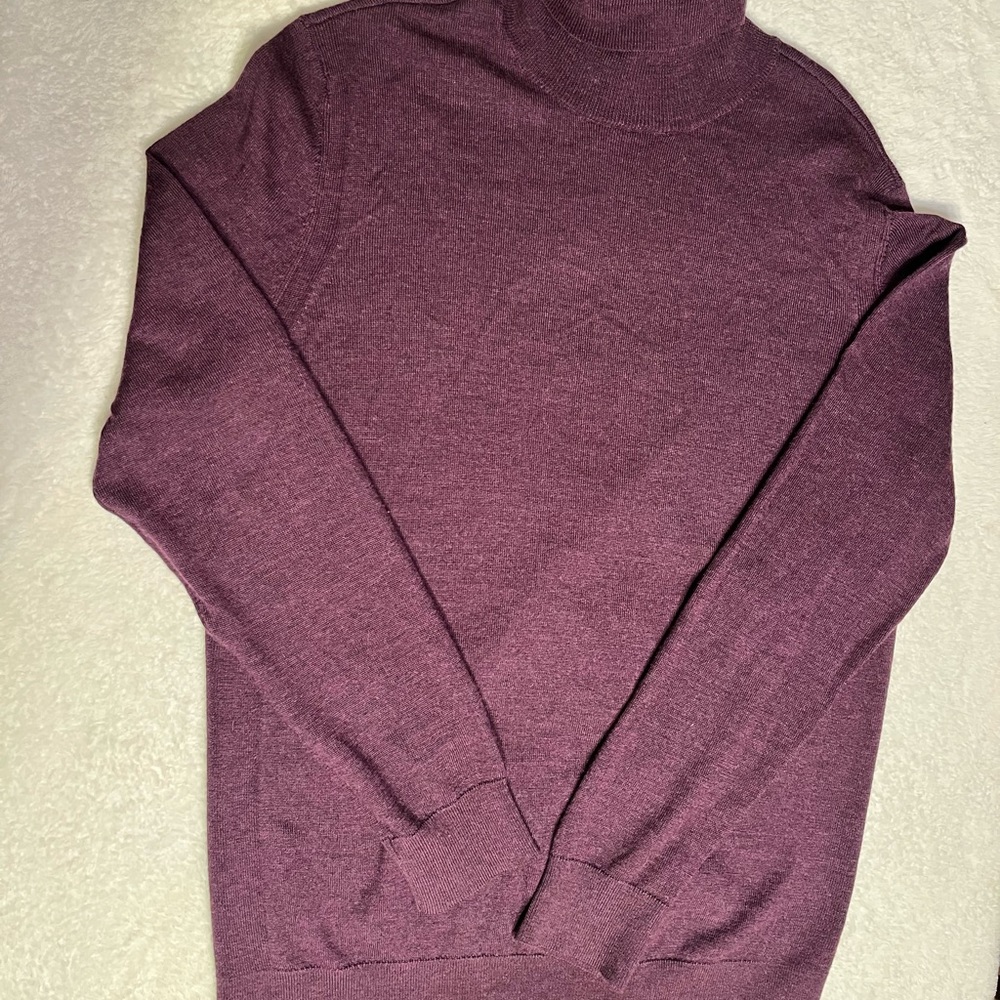 Express 100% Merino Wool Plum Purple Turtleneck Sweater Women’s Large